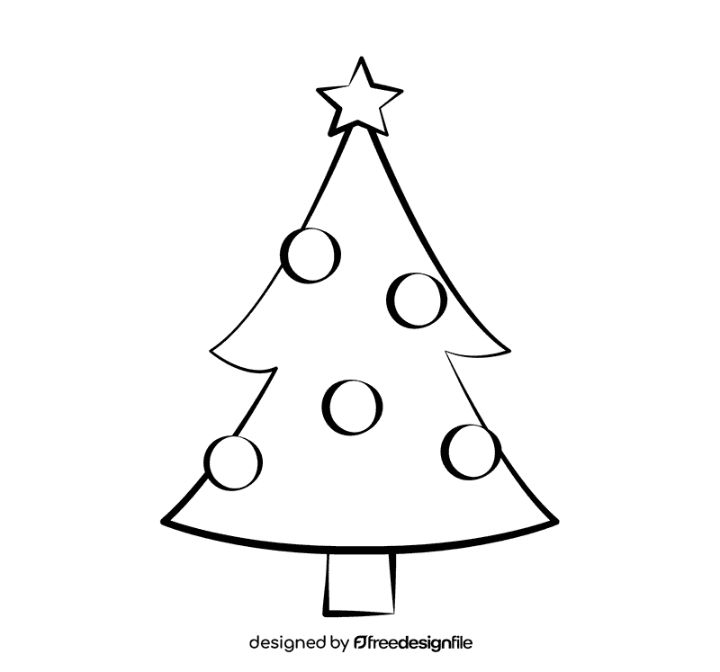 Christmas Tree black and white clipart