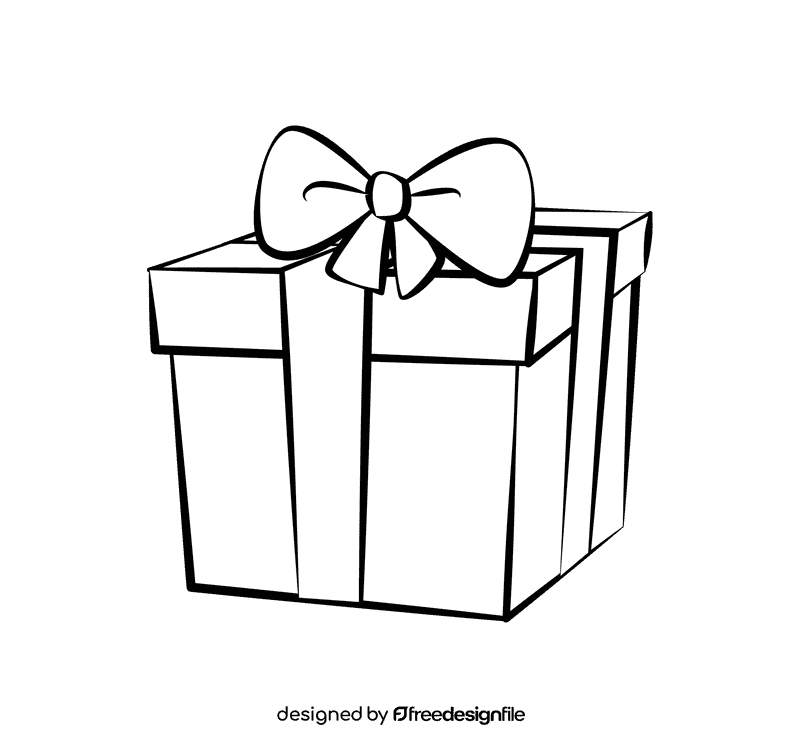 Gift black and white clipart