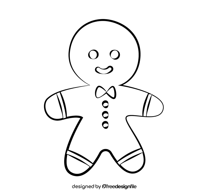 Ginger Bread black and white clipart