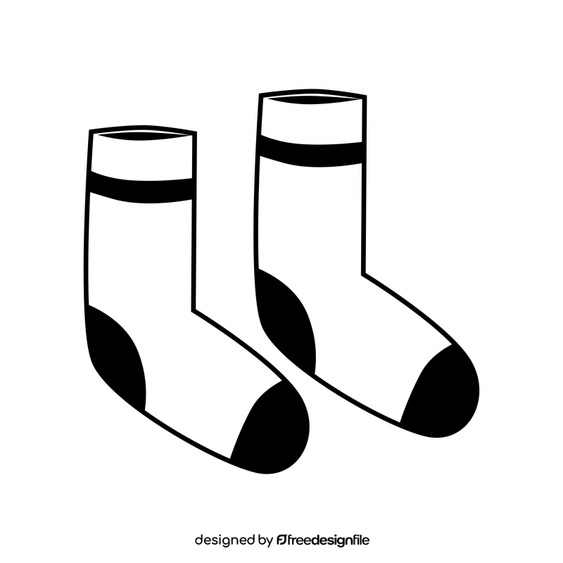 Socks drawing black and white clipart