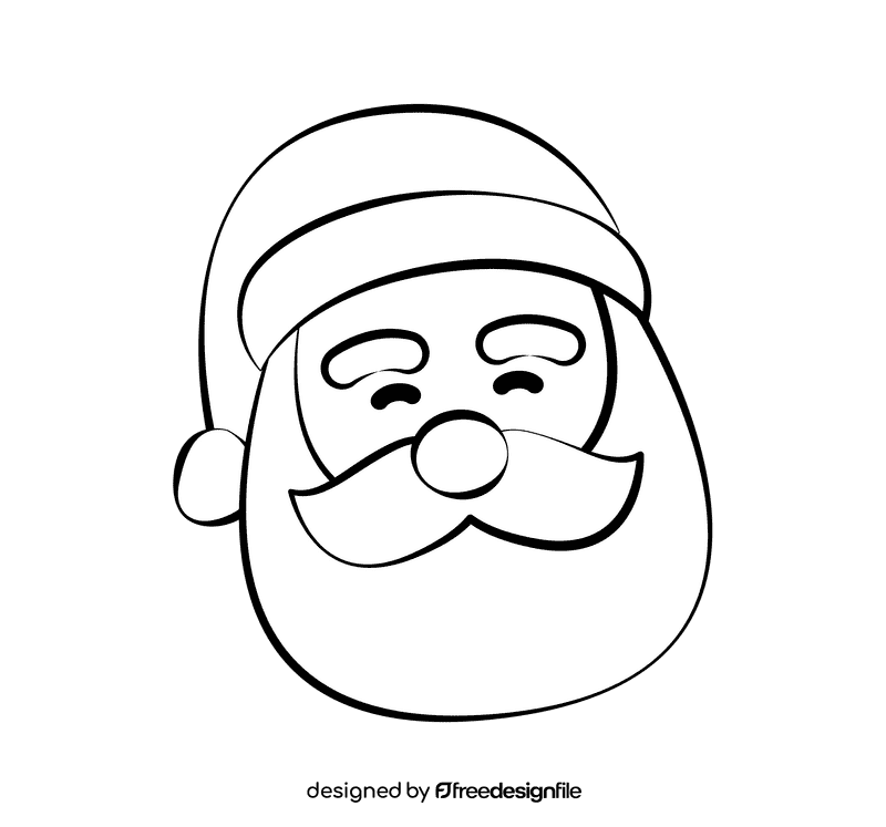 Santa black and white clipart