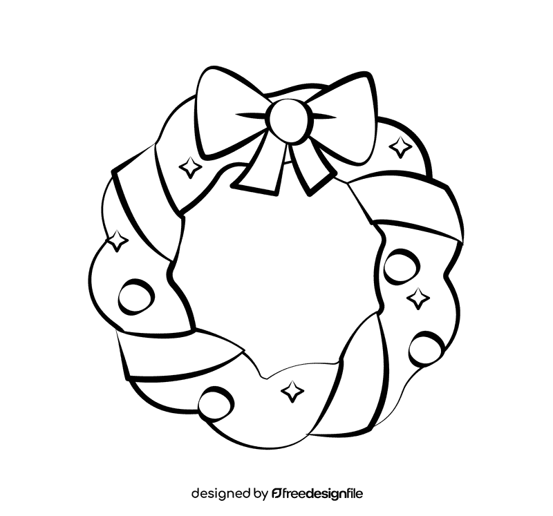 Wreath black and white clipart