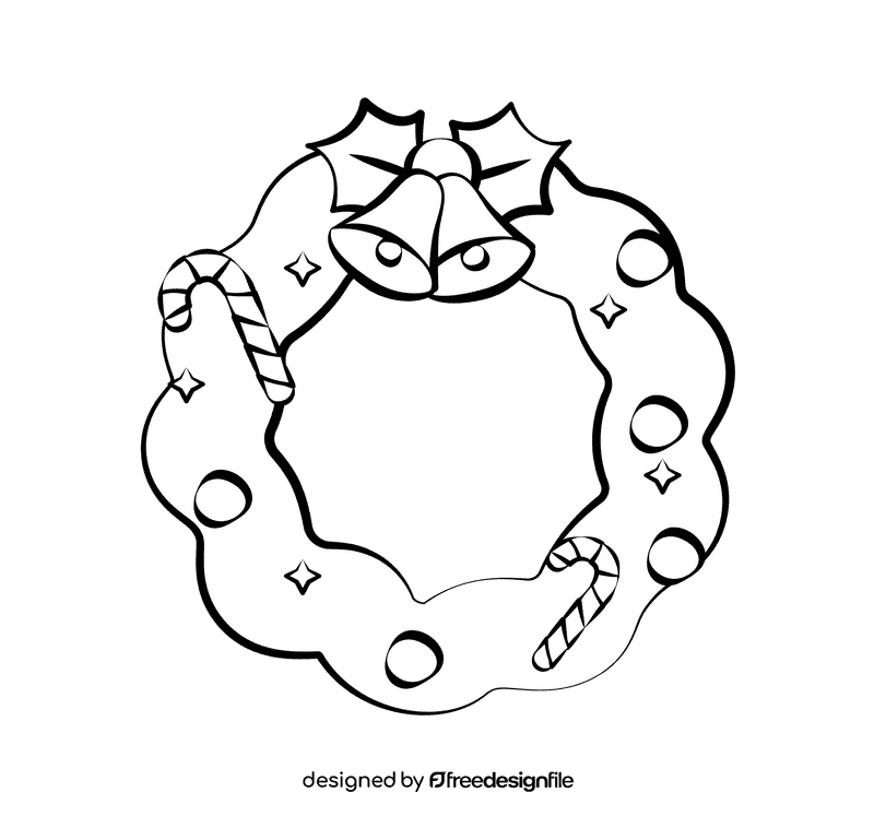 Wreath black and white clipart