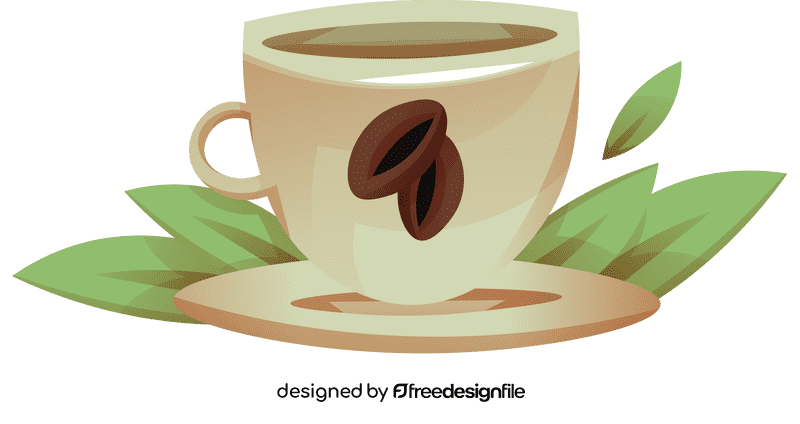 Coffee mug beans clipart