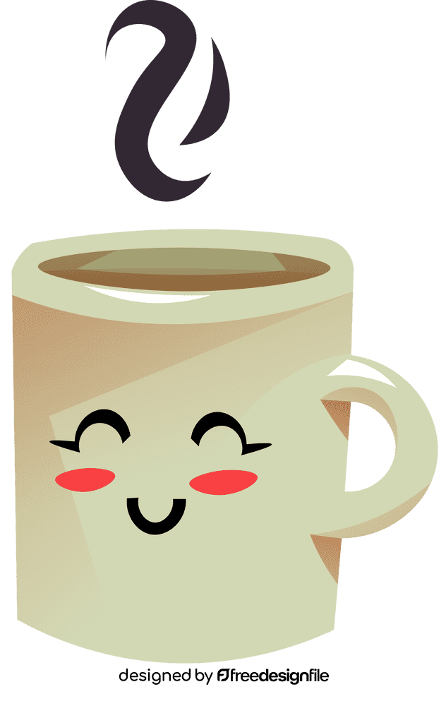 Coffee mug face clipart