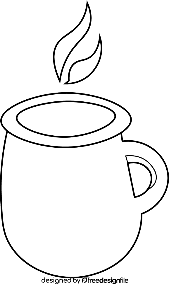 Coffee mug weird black and white clipart