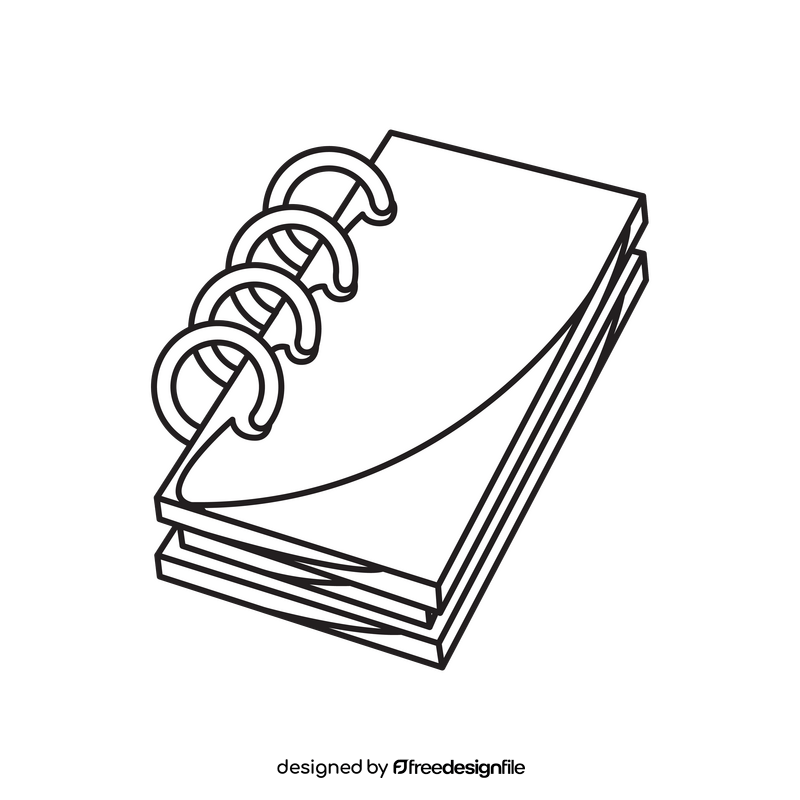 Notebook drawing black and white clipart