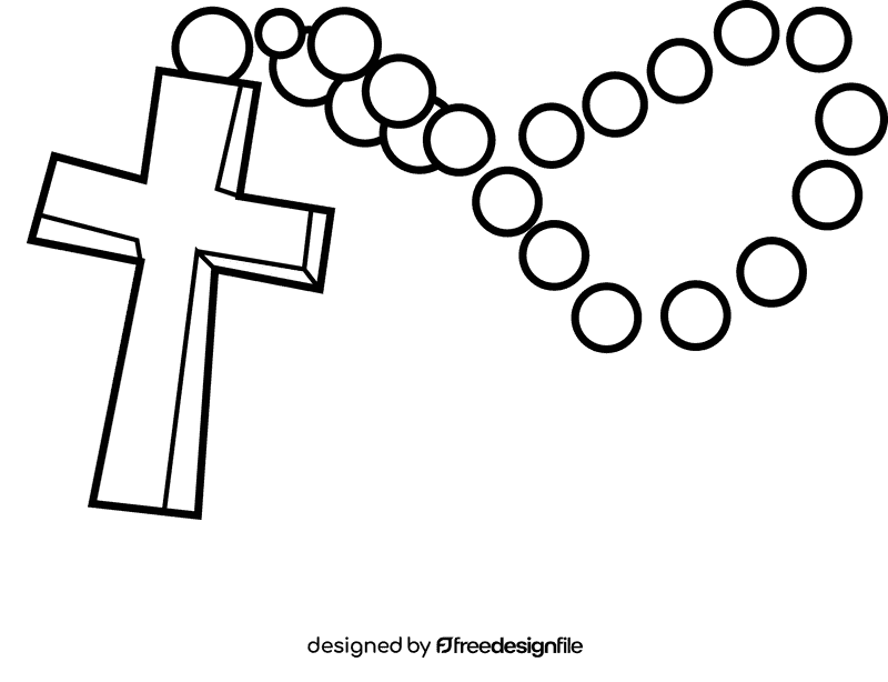 Cross beads black and white clipart