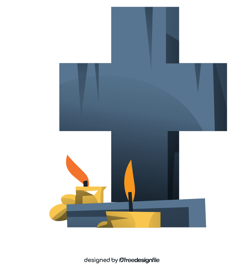 Cross candles clipart