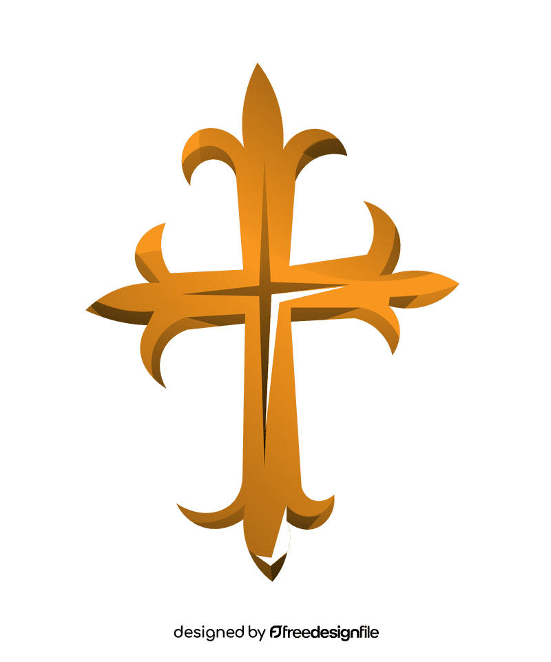 Cross golden clipart