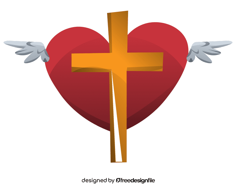Cross heart clipart