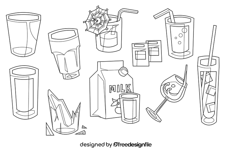 Glass black and white vector