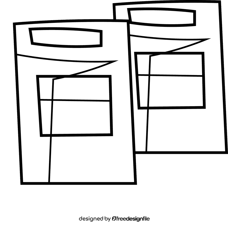 Glass couple black and white clipart