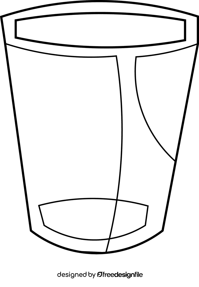 Glass empty black and white clipart