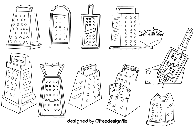 Grater black and white vector