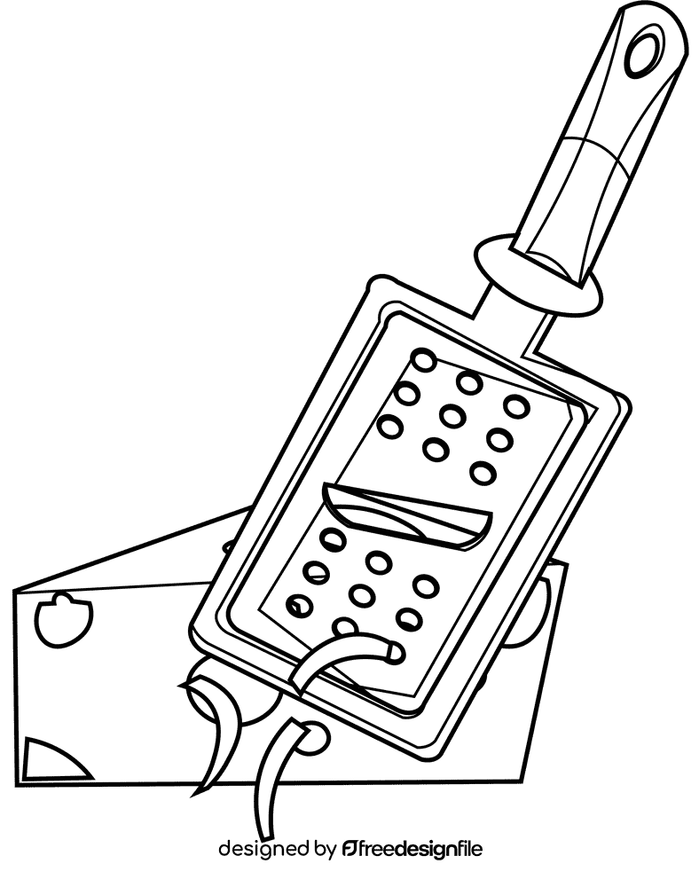 Grater cheese black and white clipart