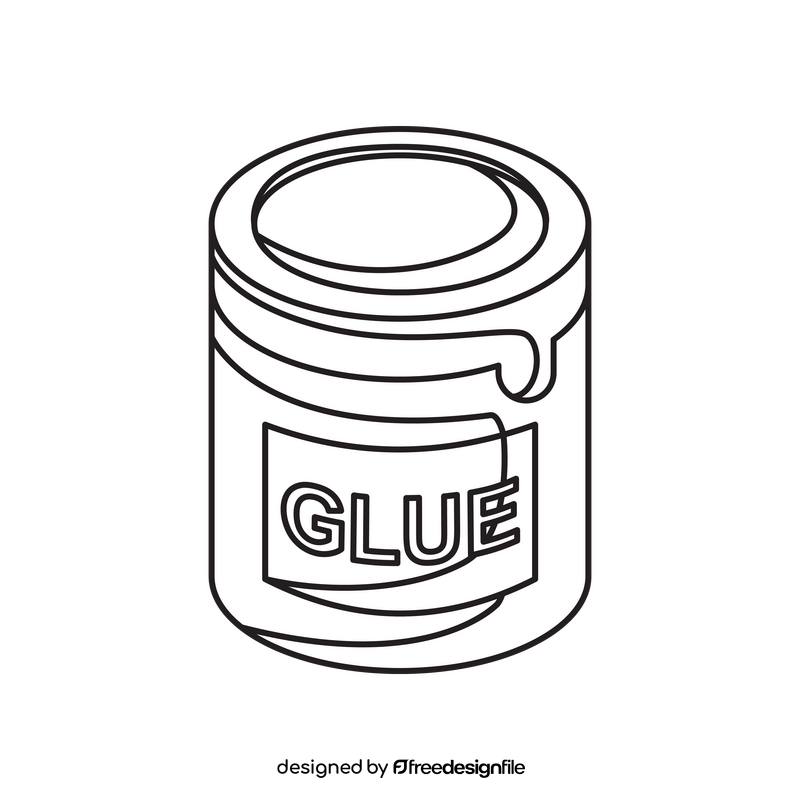 Glue drawing black and white clipart