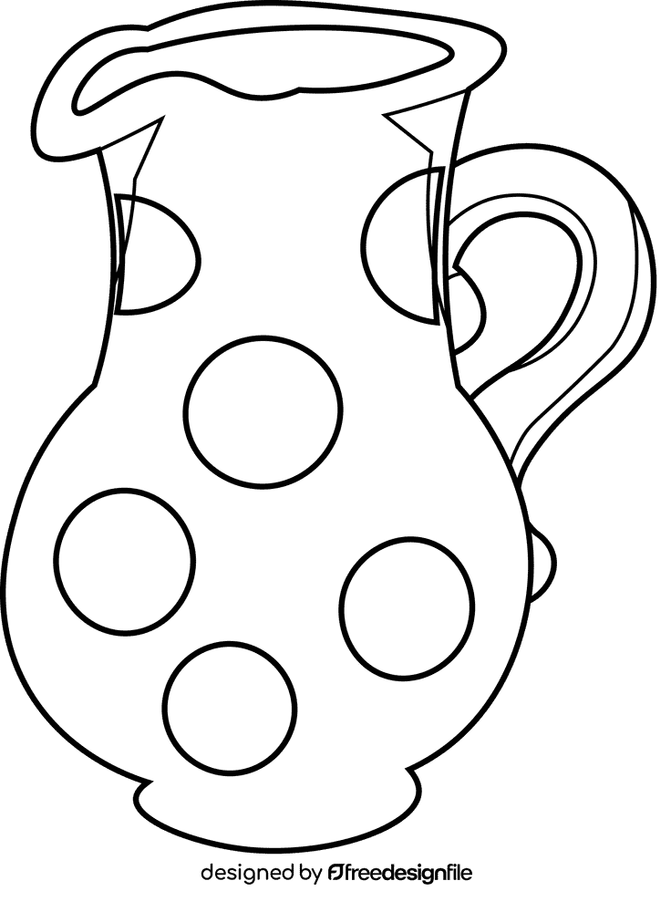Jug dot black and white clipart
