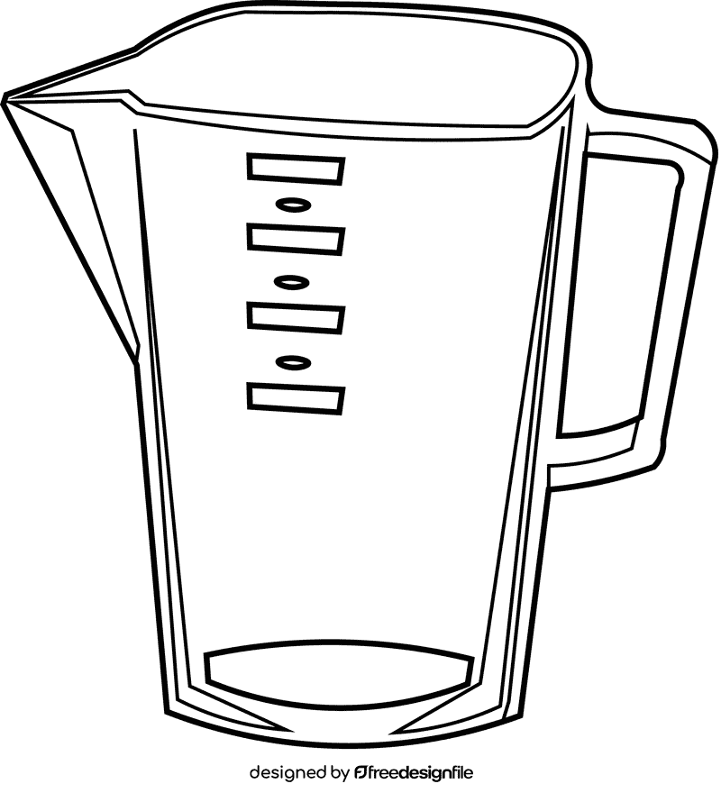 Jug plastic black and white clipart