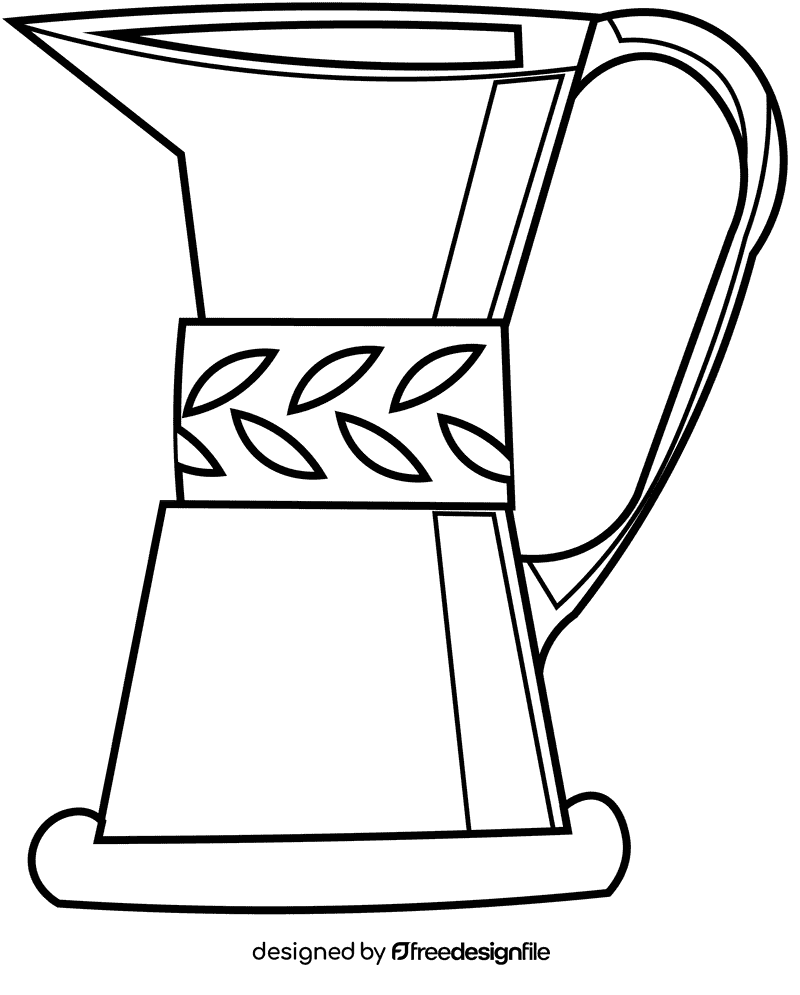 Jug steel black and white clipart
