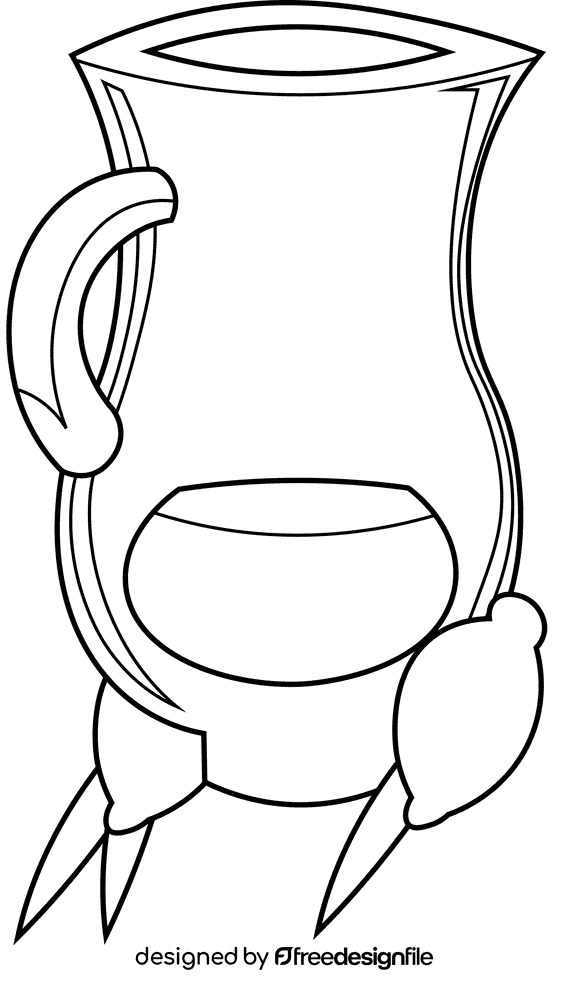 Jug tea black and white clipart