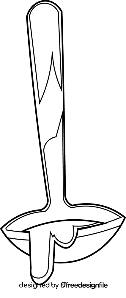 Ladle borscht black and white clipart