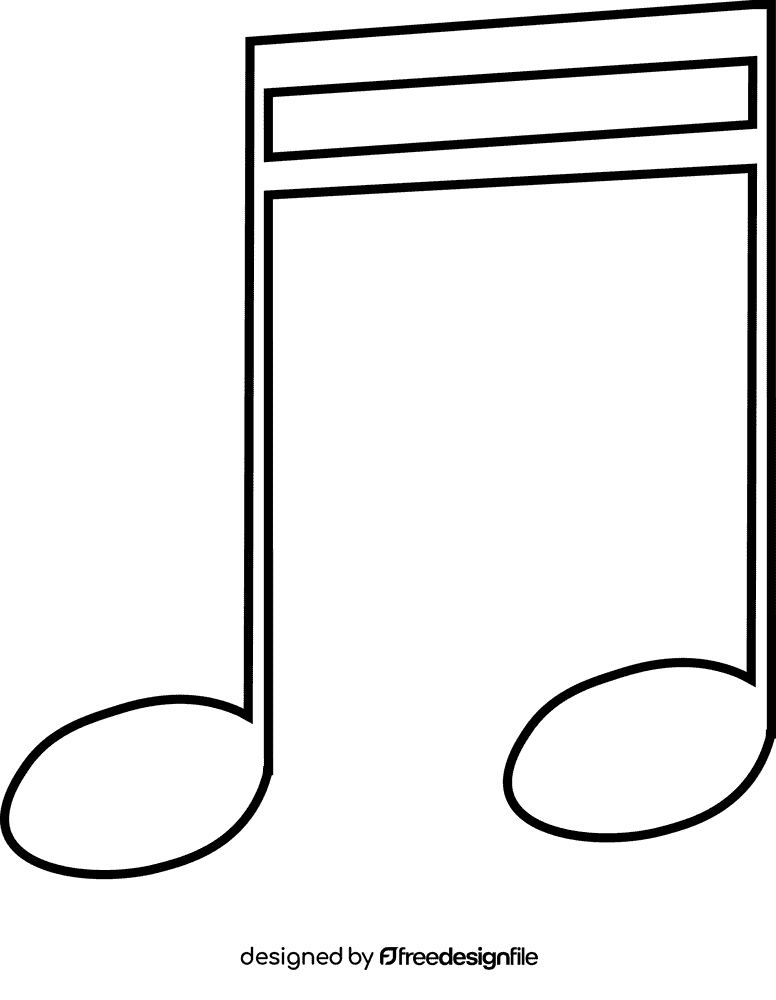 Music notes black and white clipart