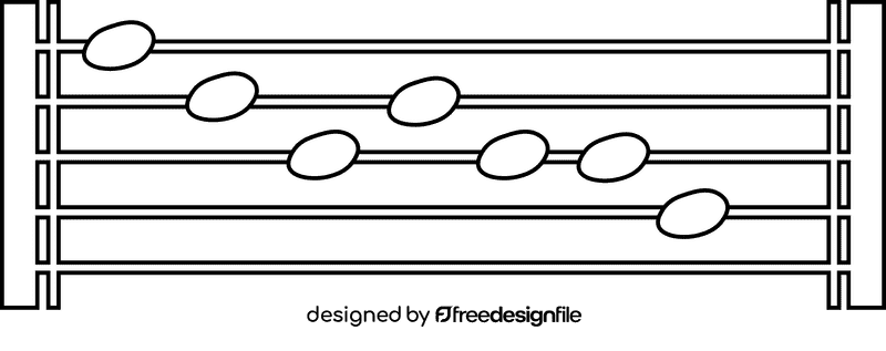 Music notes lines black and white clipart