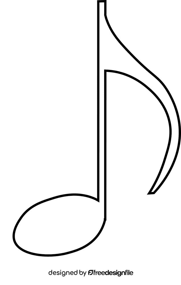 Music note black and white clipart