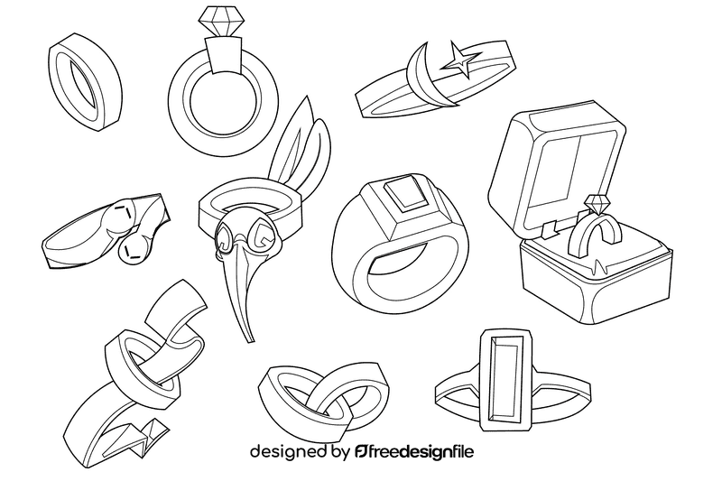 Ring black and white vector