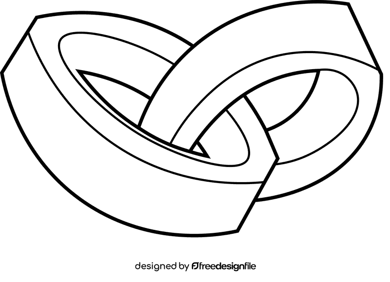 Rings black and white clipart