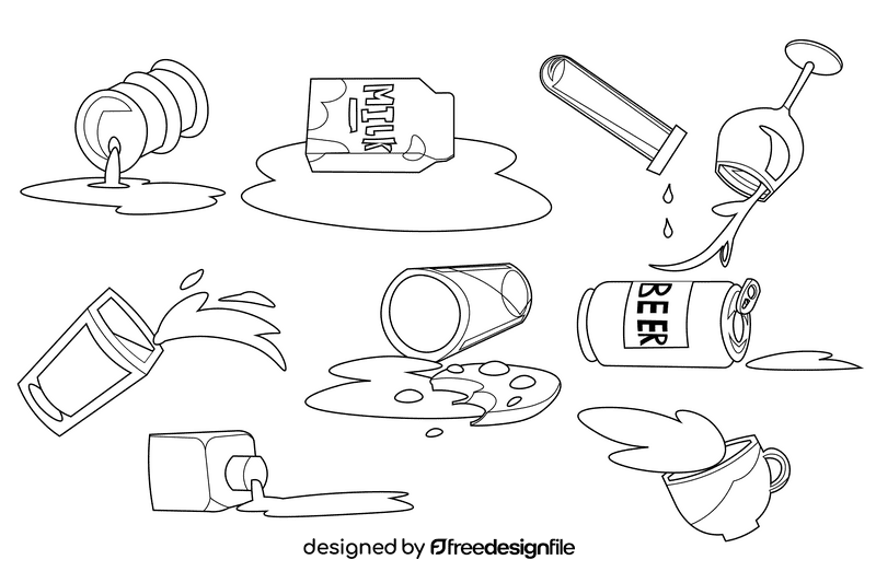 Spill black and white vector