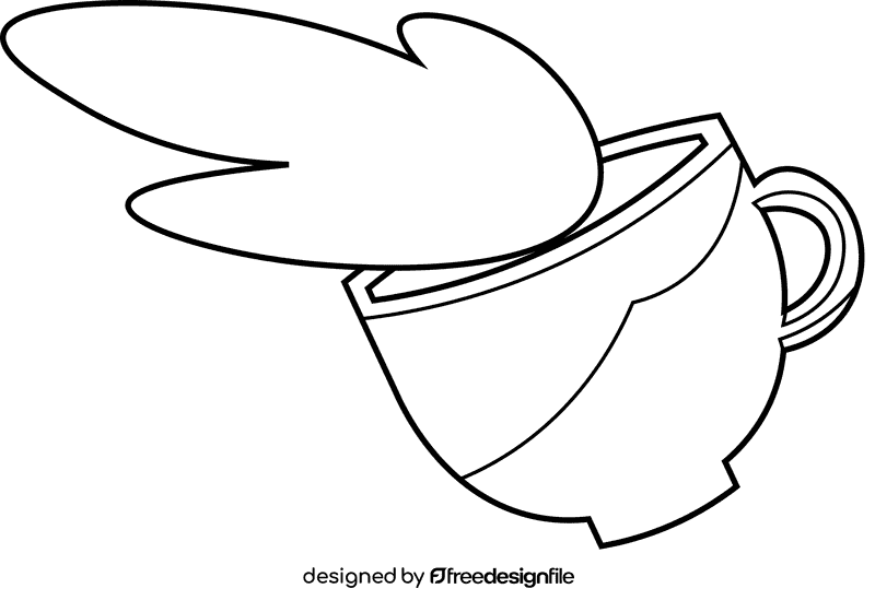 Spill coffee black and white clipart