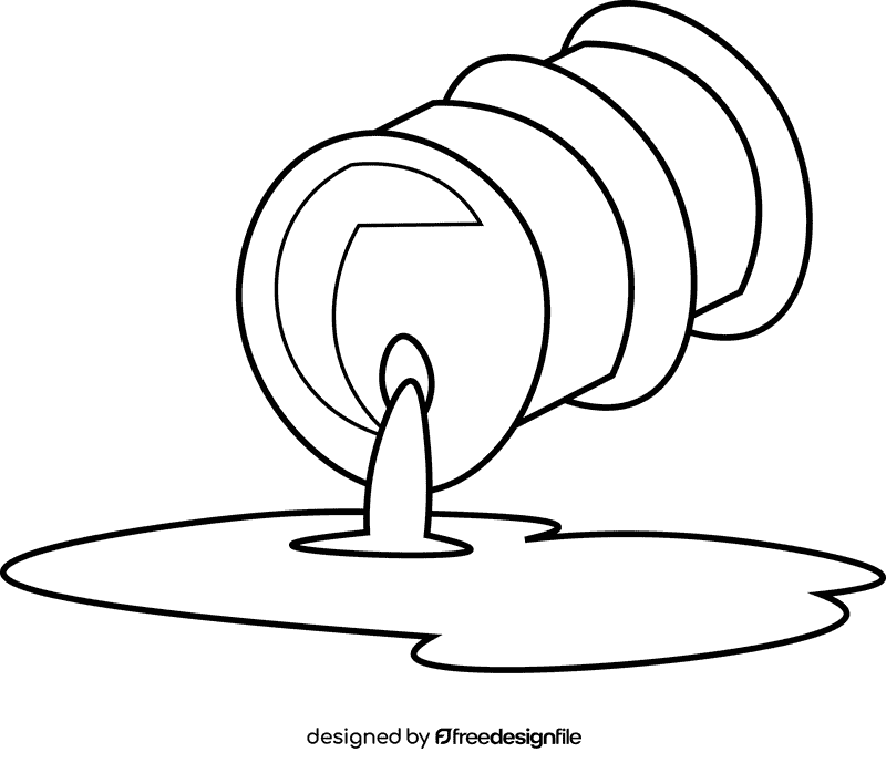 Spill oil black and white clipart