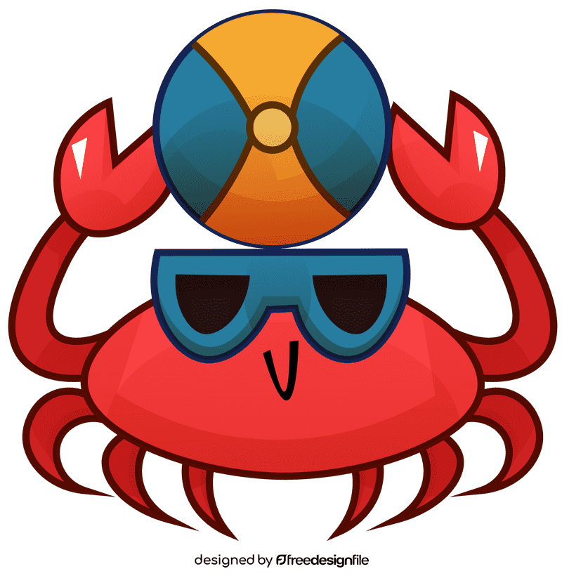 Beach ball crab clipart