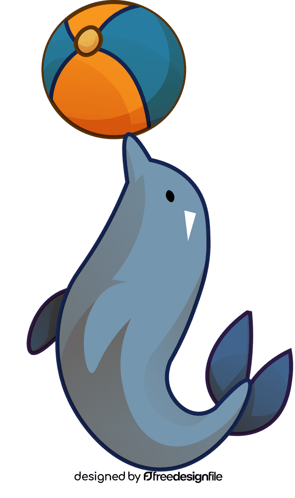 Beach ball dolphin clipart