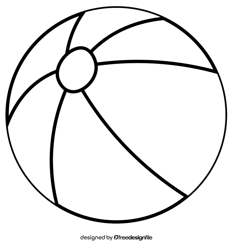 Beach ball lines black and white clipart