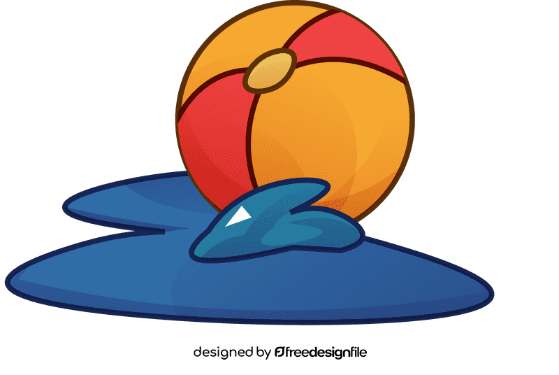 Beach ball puddle clipart