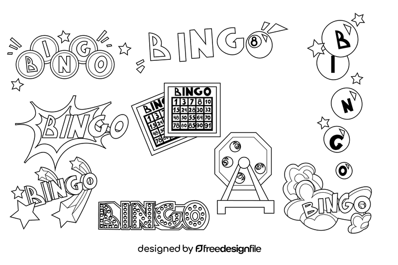 Bingo black and white vector