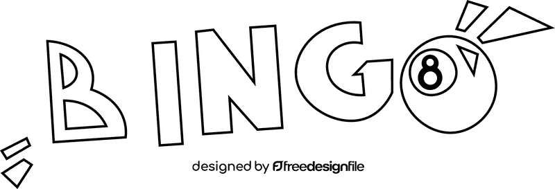 Bingo ball black and white clipart