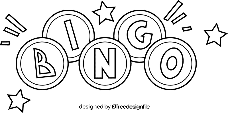 Bingo balls black and white clipart