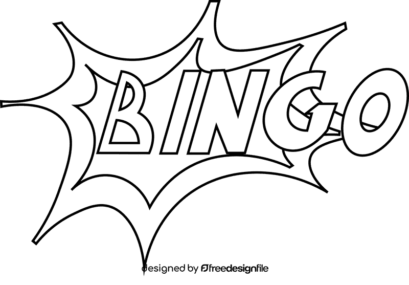 Bingo explosion black and white clipart