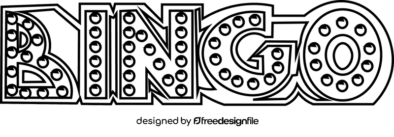 Bingo black and white clipart