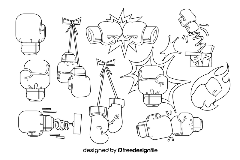 Boxing gloves black and white vector