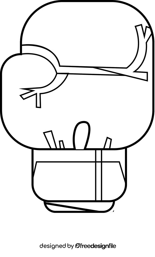 Boxing gloves black and white clipart