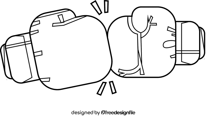 Boxing gloves brofist black and white clipart