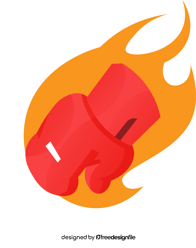 Boxing gloves flame clipart