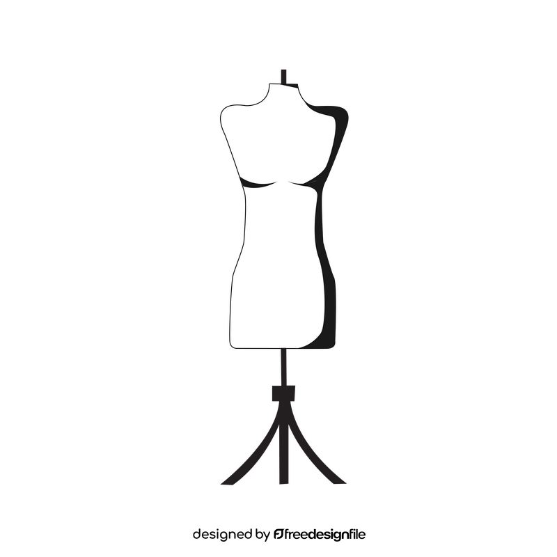 Mannequin drawing black and white clipart