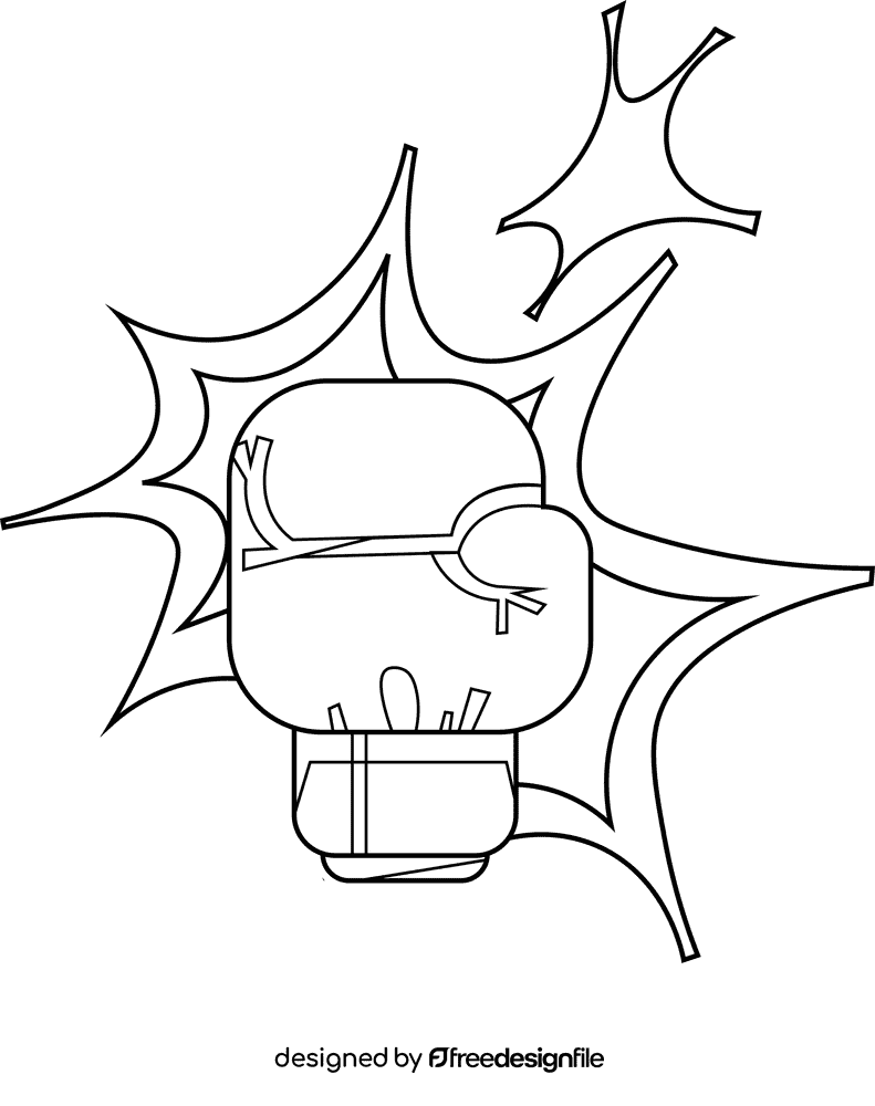 Boxing gloves sparkles black and white clipart