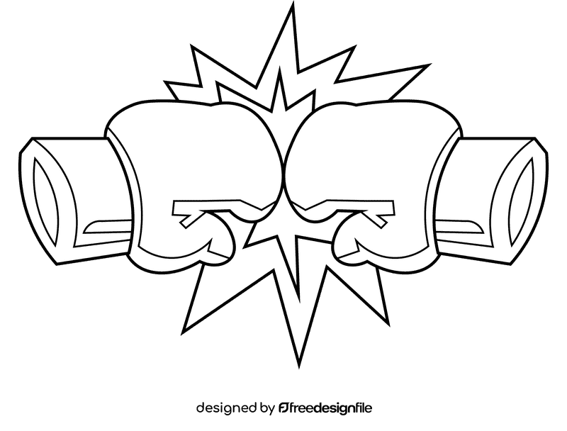 Boxing gloves black and white clipart